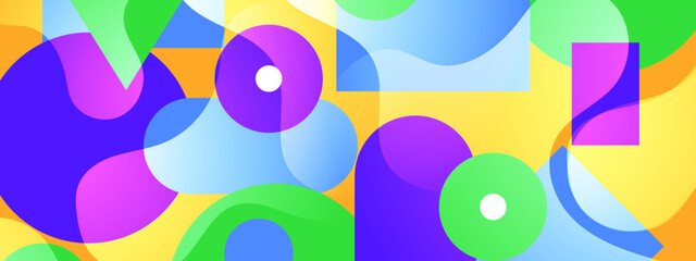 Creative fluid design featuring transparent geometric overlays and vibrant purple yellow gradients for digital media