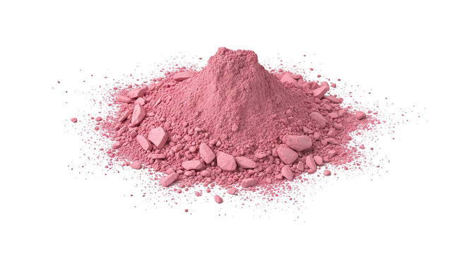 Pile of Crushed Pink Powder and Rocks