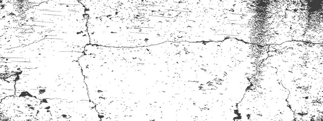 Obraz premium Distressed grunge overlay texture vector old cracked concrete surface black and white abstract background