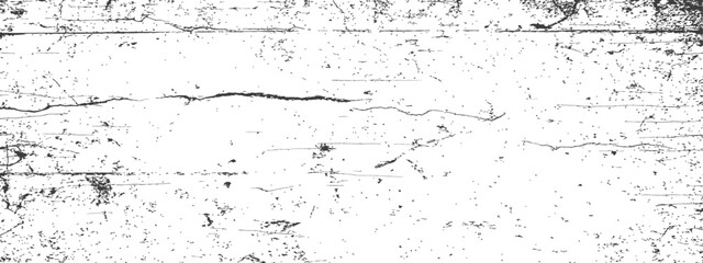 Obraz premium Grungy vector texture with cracks and scratches Distressed black and white overlay Rough vintage grain background effect