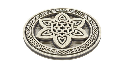 Fototapeta premium Wooden Celtic Knot Star Carving