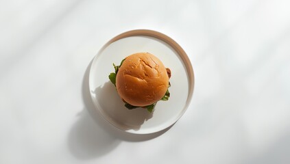 Burger Front view minimalistic food photo on a clean white background
