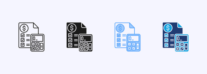 Budget Estimate Icon Set Multistyle Various Collection Element For Design
