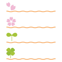 春素材のシンプルな下線セット