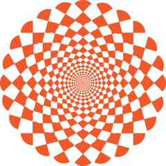 abstract vector illustration design of orange geometric checkered pattern