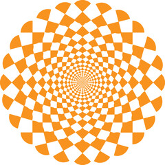 abstract vector illustration design of orange geometric checkered pattern