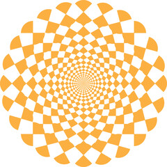 abstract vector illustration design of orange geometric checkered pattern