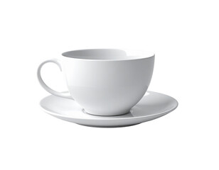 Obraz premium A classic white porcelain teacup and saucer, clean and simple
