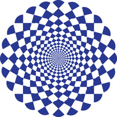 abstract vector illustration design of dark blue geometric checkered pattern