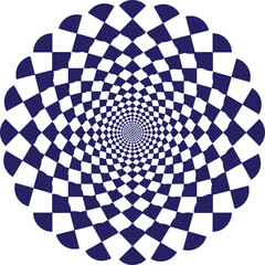 abstract vector illustration design of dark blue geometric checkered pattern