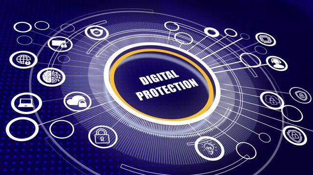 Digital protection online safety business technology privacy concept futuristic shield background