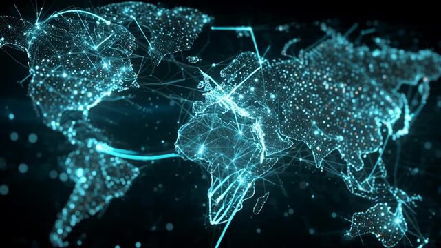 Global Network Connections Map