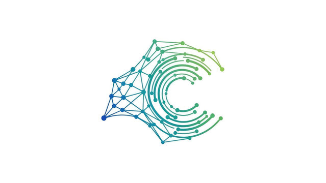 Abstract Letter C Technology Network Digital Connection.