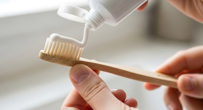 Toothpaste on Brush.