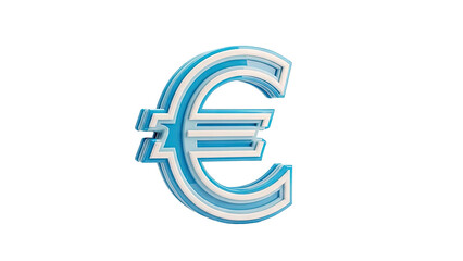 Obraz premium 3D Blue and White Euro Symbol
