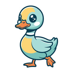 Obraz premium St Patricks Day kawaii duckling mascot vector, easter events, kids birthday parties, petting zoo sessions, pond life education, nursery decor stickers