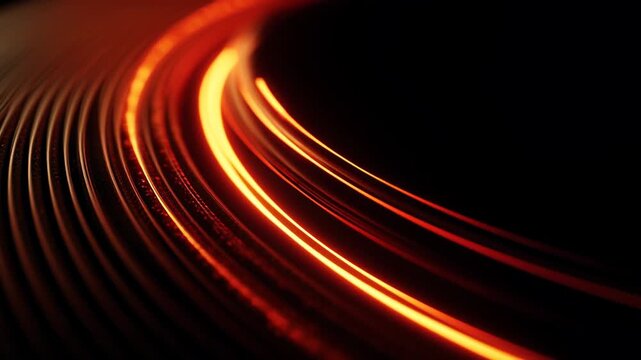 Close-up of camera lens aperture shift concept. The image showcases vibrant, warm tones with a focus on light patterns.