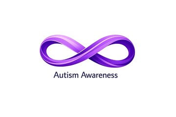 Autism awareness ribbon with puzzle pieces and stars, symbolic design