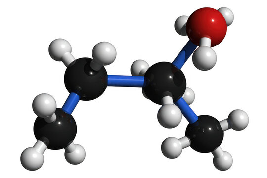 3D model of ethanol molecule structure chemistry isolated on a transparent background