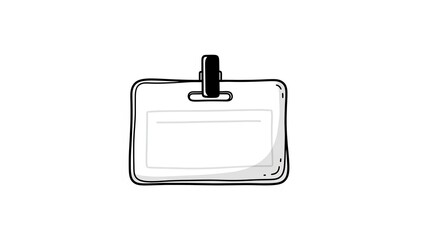 Obraz premium Blank id badge with clip on white background simple illustration