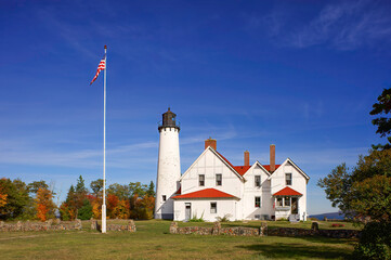 lighthouse in autumn