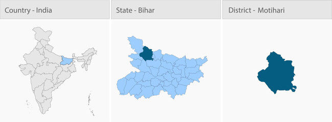 Motihari_Map detailed map illustration graphic for educational reference, geographic visualization, design layouts, presentations, digital media and p © @5pixel