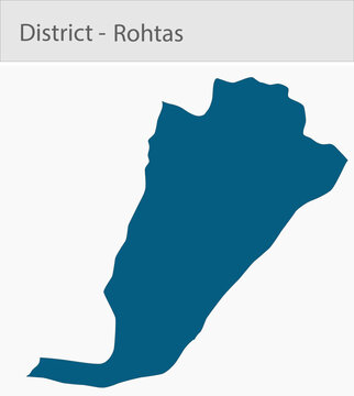 Rohtas detailed map illustration graphic for educational reference, geographic visualization, design layouts, presentations, digital media and print u