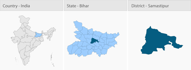Samastipur_Map detailed map illustration graphic for educational reference, geographic visualization, design layouts, presentations, digital media and © @5pixel