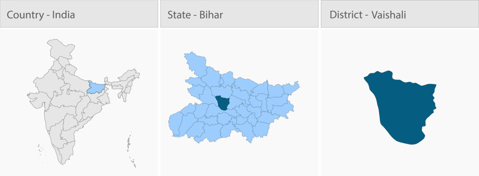 Vaishali_Map detailed map illustration graphic for educational reference, geographic visualization, design layouts, presentations, digital media and p