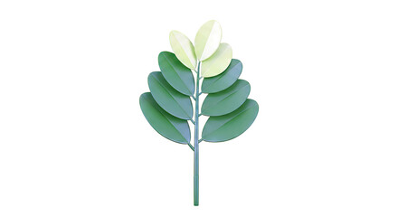 Obraz premium Stylized Green Plant with Oval Leaves