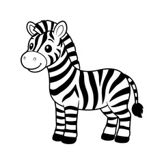 Zebra foal illustration Line art for coloring book © Miracle Studio