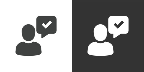 Verified User icon. Solid glyph series icon