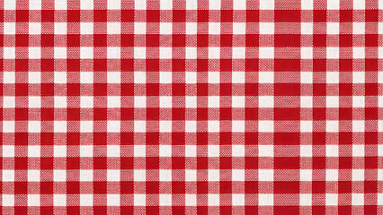 Vibrant red and white checkered fabric pattern