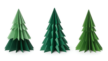 Fototapeta premium Three intricately crafted paper christmas trees