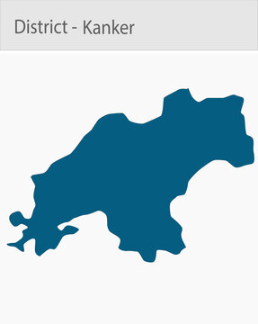 Kanker_Map_Chhattisgarh detailed map illustration graphic for educational reference, geographic visualization, design layouts, presentations, digital