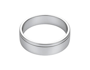 Polished metallic band with subtle grooved detailing
