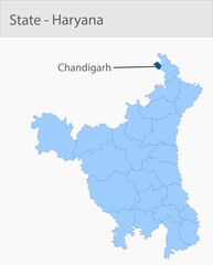 Fototapeta premium Chandigarh-Haryana Map_Haryana detailed map illustration graphic for educational reference, geographic visualization, design layouts, presentations, d