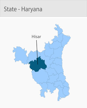 Hisar-Haryana Map_Haryana detailed map illustration graphic for educational reference, geographic visualization, design layouts, presentations, digita