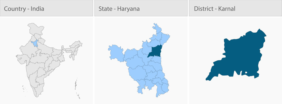 Karnal City Map_Haryana detailed map illustration graphic for educational reference, geographic visualization, design layouts, presentations, digital