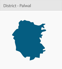 Palwal Map_Haryana detailed map illustration graphic for educational reference, geographic visualization, design layouts, presentations, digital media