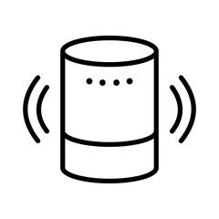 Smart voice assistant speaker, linear icon. Voice control, artificial intelligence, audio device and wireless speaker. Line with editable stroke