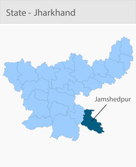 Obraz premium Jamshedpur-Jharkhand_Map detailed map illustration graphic for educational reference, geographic visualization, design layouts, presentations, digital