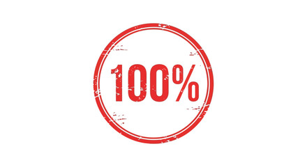 A distressed circular red stamp displays the text 100 indicating completeness or full satisfaction high quality professional detailed