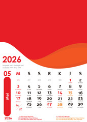  Calendar May 2026 design concept
