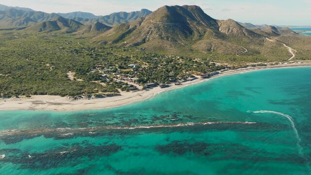 Aerial Shot Over Cabo Pulmo National Park, Mexico's Baja California Peninsula