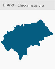 Obraz premium Chikkamagaluru_Map detailed map illustration graphic for educational reference, geographic visualization, design layouts, presentations, digital media