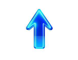 Glowing blue arrow pointing upward on a black background