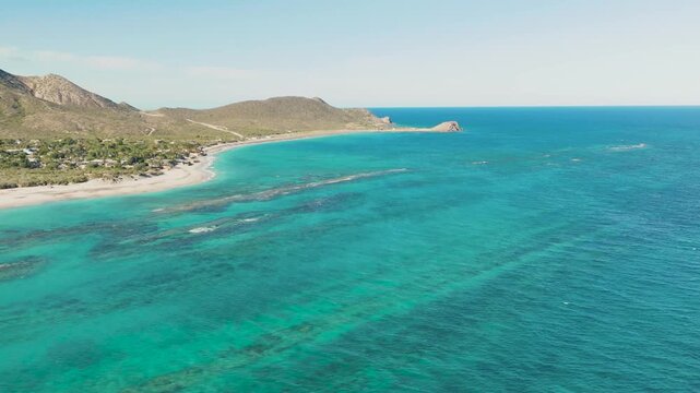 Aerial Shot Over Cabo Pulmo National Park, Mexico's Baja California Peninsula