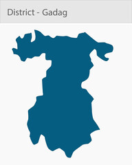 Gadag_Map detailed map illustration graphic for educational reference, geographic visualization, design layouts, presentations, digital media and prin