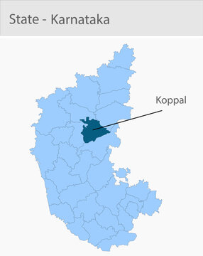 Koppal-Karnataka_Map detailed map illustration graphic for educational reference, geographic visualization, design layouts, presentations, digital med